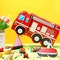 Fire Truck Piñata with Hanging Loop Blindfold Bat and Confetti Filler for Kids Boys Firefighter Firetruck Theme Birthday Party Decorations Supplies